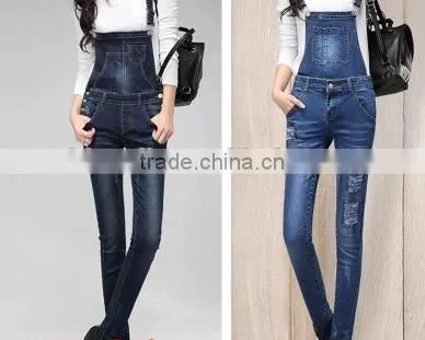 The Spring and Autumn Period and the New Removable Denim Overalls/ladies Loose Show Thin Jumpsuits photo-2