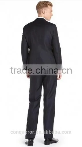 Navy Shimmering Navy Wool Two Button Suit(SHT1143) photo-2
