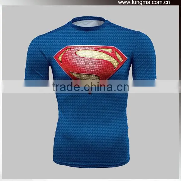 Compression Running Shirts Superman Superhero Design photo-3