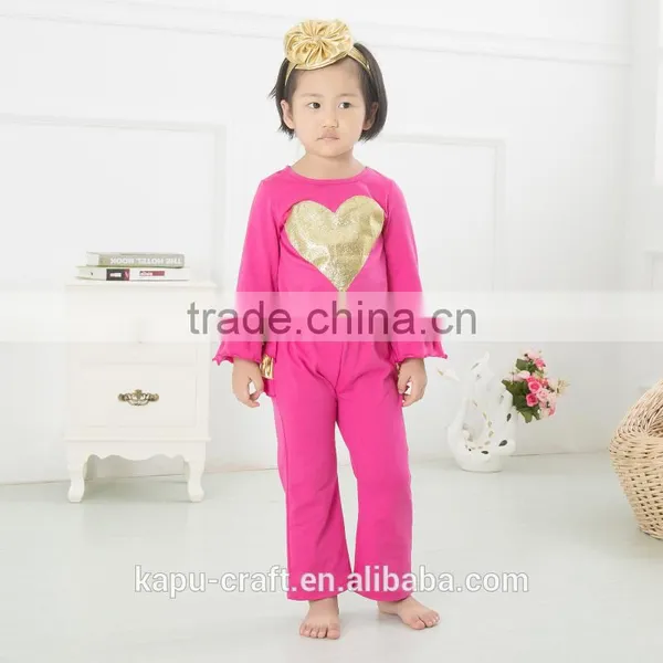 Fall Latest Boutique Girls Halloween Outfits With Pumpkin Wholesale Kids Cotton Orange Chevron Ruffle Pants Clothing Sets photo-4