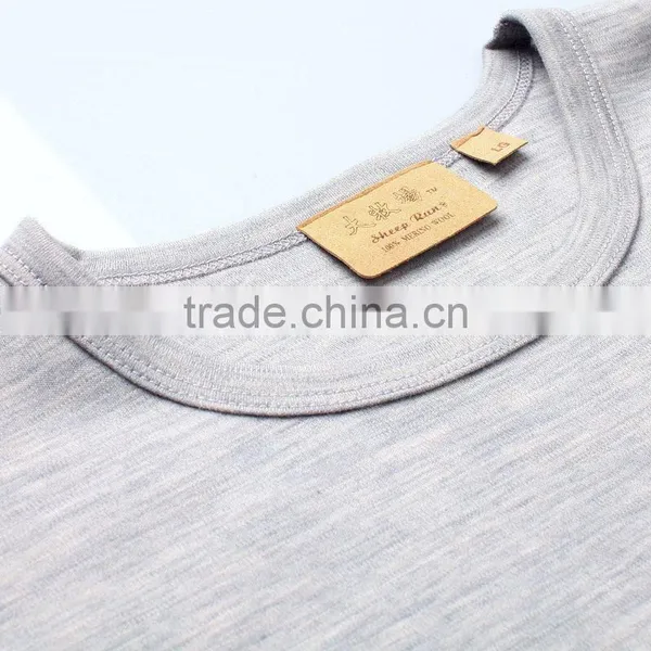 Custom Men's Male 100% Pure Merino Wool Outdoor Winter Athletics Sports Fleece Base Layer Thermal Warm Underwear Midweight Tops& photo-3