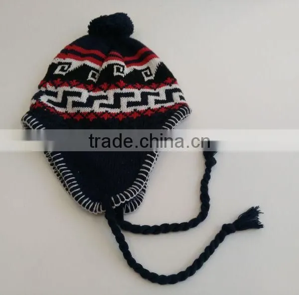 Colorful PomPom Knitted Beanie With Earmuffs photo-6