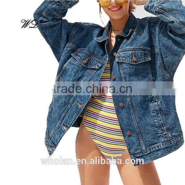 2017 Fashion Denim Jacket Heavy Denim Jacket Custom Woman Apparel