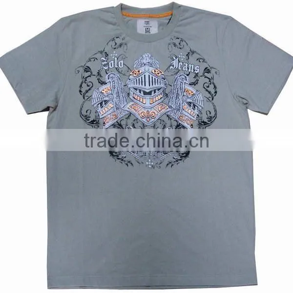 Men's Plain Tee Shirt Printing on Chest/ready-made Clothes