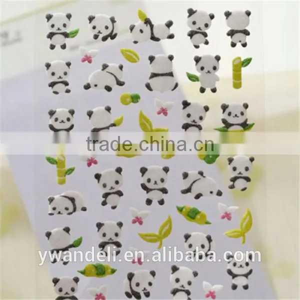 Panda Banboo Leaf Stickers, Black White Lovely Stickers, Scrapbook Cute Card DIY Felt Stickers photo-2