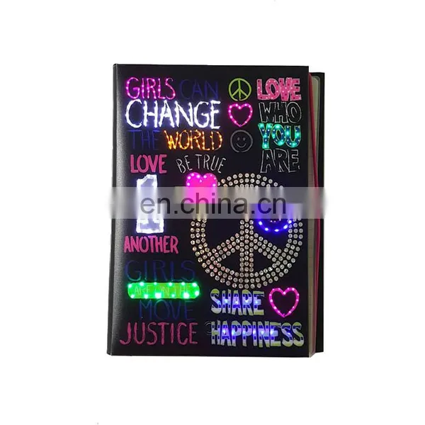 Hardcover Colouring Light up School Note Kid Book With Button photo-3