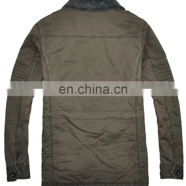 Latest Mens Winter Thick Padded Stylish Denim Jacket With Fur Collar photo-3