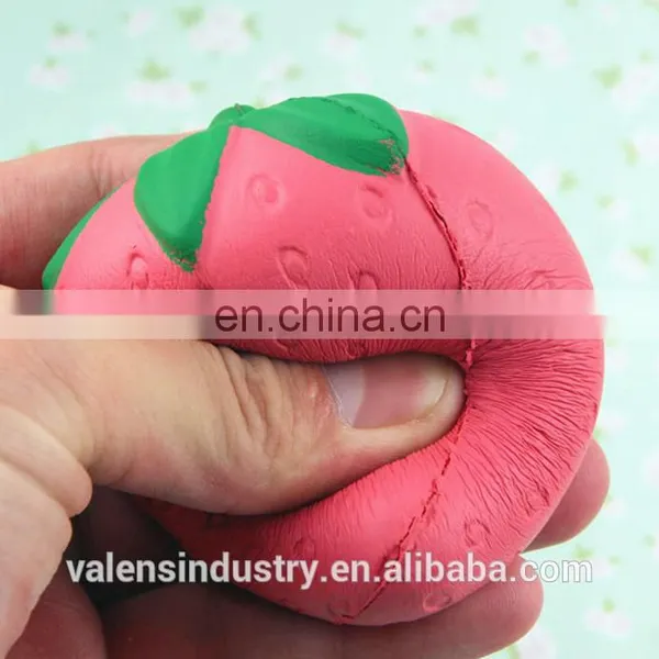 Hot Selling 2017 Anti Stress Squishy Kawaii Soft PU Squishy Slow Rising Big Strawberry Toy Mobile Phone/girls' Handbag Pendant photo-4