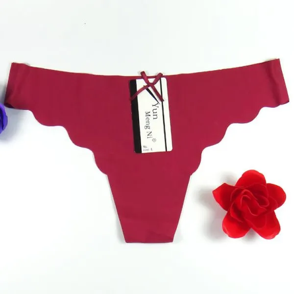 Yun Meng Ni Sexy Underwear Ice Silk Seamless Ladies Panties Plain Colors Women Thongs photo-2
