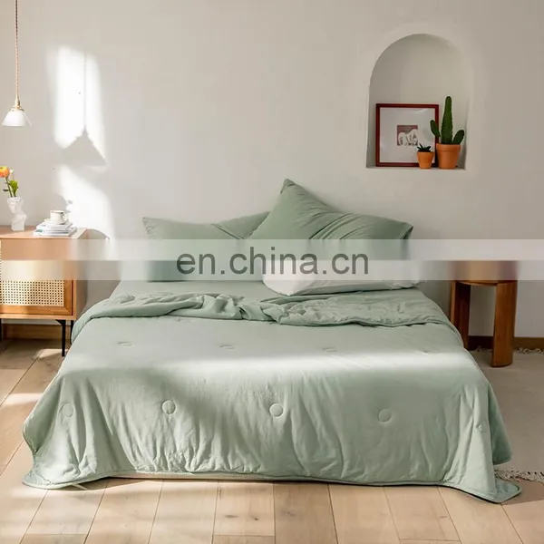 Wholesale Comforter Folded Soft 100% Cotton Knitted Lightweight Coverlet For All Season Quilt photo-2
