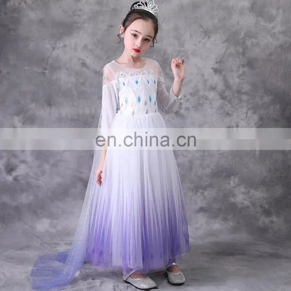 Snow Queen 2 Dress for Girls Formal Birthday Frock Sequins Cloak Kids Party Dress Elsa Dress Magic Wand Cosplay Princess Costume photo-5