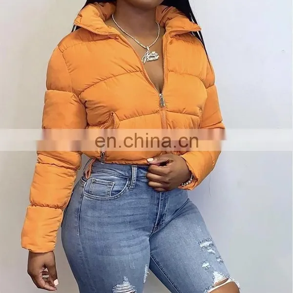 Winter Women Wadded Jacket Ladies Women Short Coats Fashion Long Sleeve Warm Jacket Zipper Stand Collar Cotton-padded Jacket photo-2