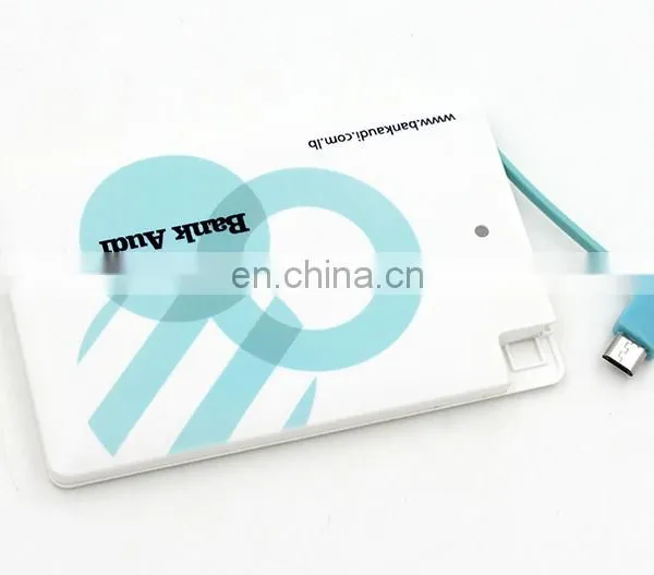 Slim 2500mAh Power Bank Self Charging Cable Card Usb Power Charger photo-3
