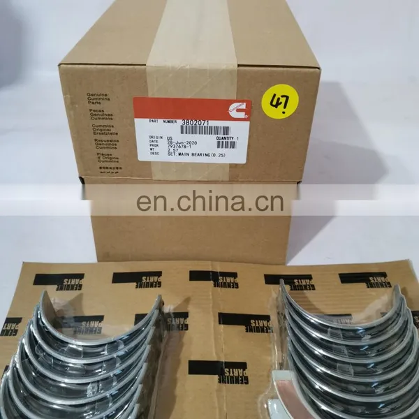 3802071 KIT, MAIN BEARING (.010in/.25mm) KIT 6BT Diesel Engine Part Rod Bearing 3802071 photo-2