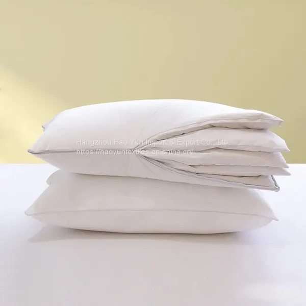 Three Chamber White Duck Goose Feather Height Adjustable Pillow