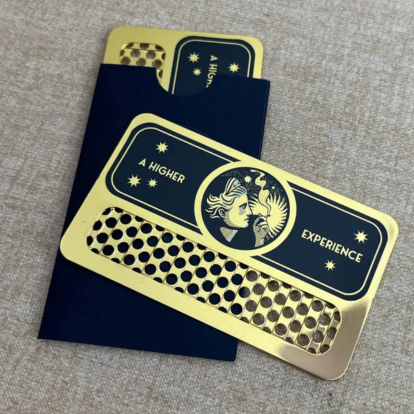 Custom Stainless Steel Metal Grinder Card Gold /silver Plated Metal Business Card photo-2