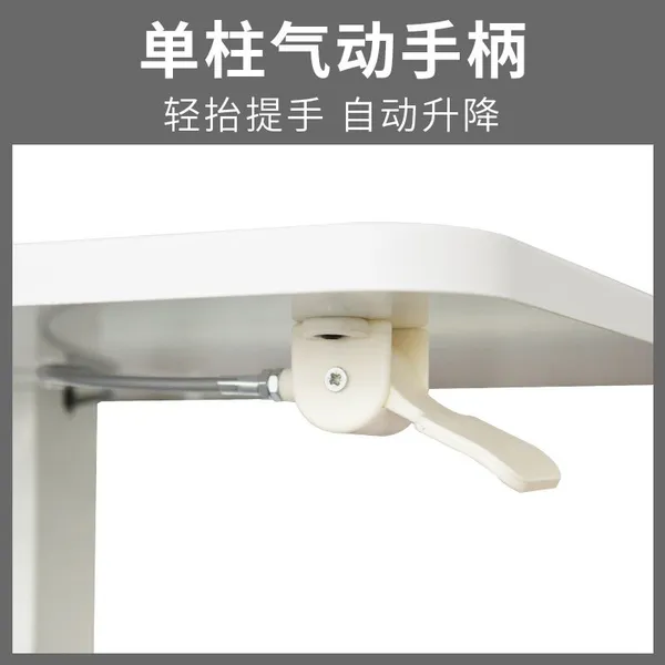 Pneumatic Office Laptop Desk Rolling Adjustable Table Computer Mobile Stand photo-3