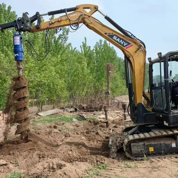 Drill Pile Excavator Skid Steer Loader Backhoe Attachment Hydraulic Eareh Auger Drill photo-3