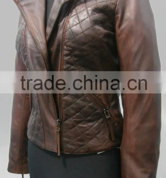 Stone Washed Genuine Leather Jacket Women photo-2