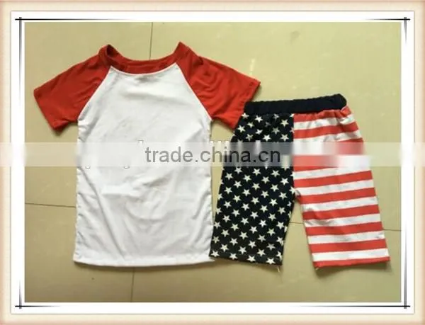 4th July Kids Baby Boy New Years Outfit Boutique Clothing Sets Kids Outfits Wholesale for Independence Holidays