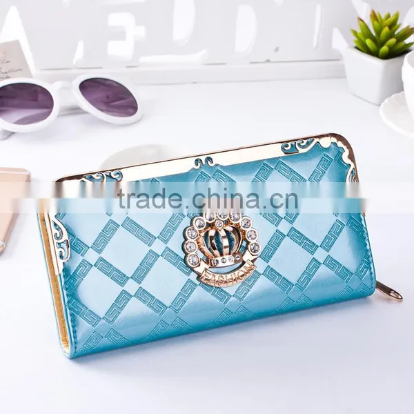 Latest Women pu Purse Luxurious Decorate Long Wallet photo-3