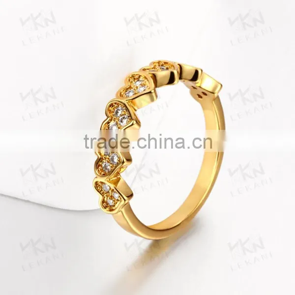 2015 New Popular Heart Pattern Light Weight Gold Ring for Girls photo-2