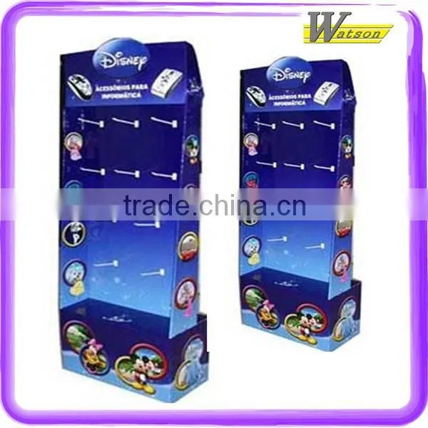 Easy Assembled Promotion Cardboard Curved Peg Display Stand for Cell Phone Cover