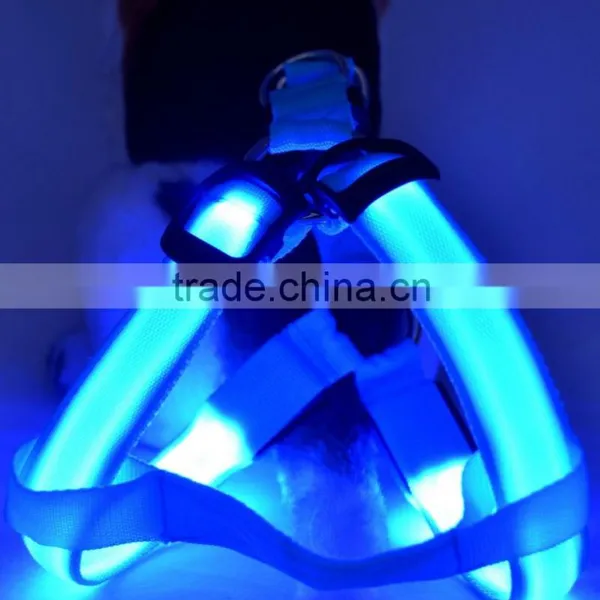 LED Nylon Pet Dog Cat Collar Led Glow Flash Light Dog Puppy Belt Harness Leash Tether Pet Safety Collar Rope photo-6