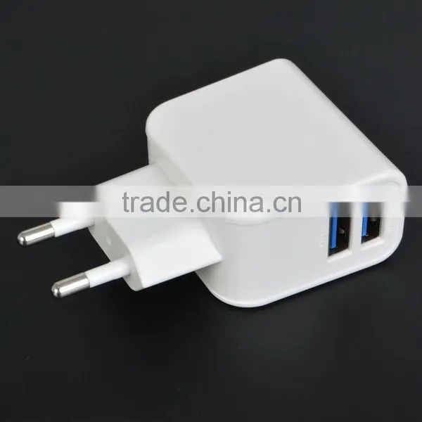 Coolsell High Quality Euro Style 2 Usb Port Fast Charger 2A Usb Travel Wall Charger photo-2