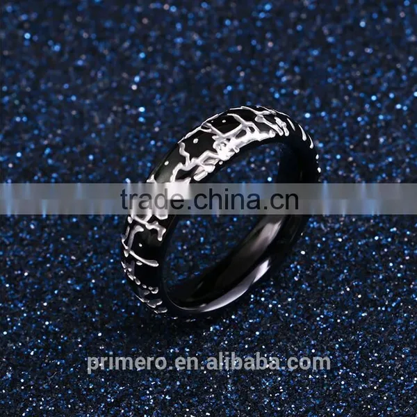New Arrivals 2016 Stainless Steel Men's Rings Fancy Crack Pattern Designs Gold Silver Jewelry Wholesale photo-2