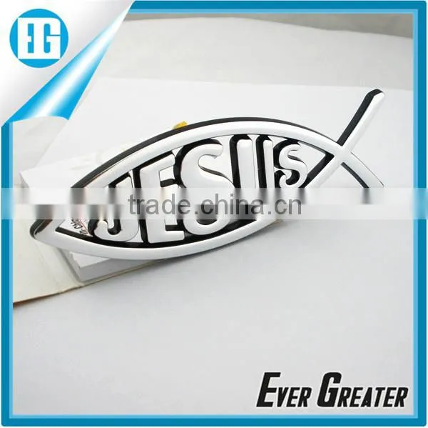 Custom Jesus Fish Badge Jesus Fish Auto Logo Stickers, Jesus Fish High Quality Jesus Fish Logo Tags Name Pvc Badge photo-2
