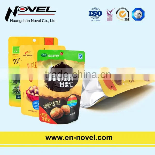 Plastic Retort Pouch Stand Up Pouch With Zipper for Chestnuts Packaging