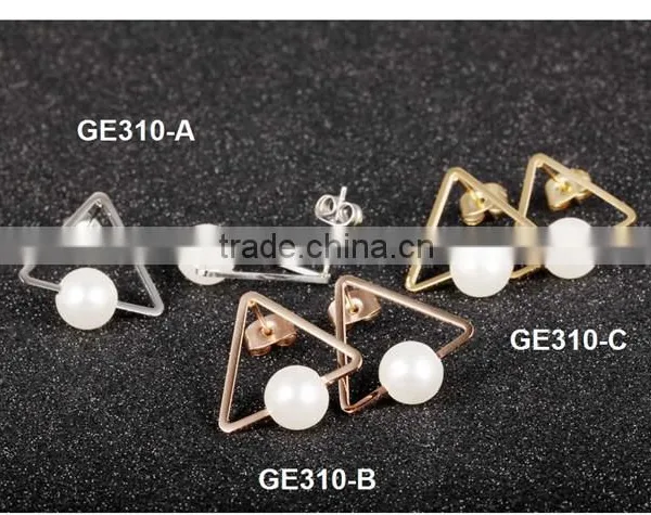 Wholesale Fashion Jewelry for Ladies Triangle Shell Pearl Earring photo-5