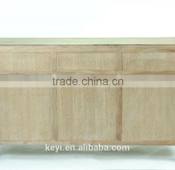 French Style 3 Doors Cabinet Chinese Antique Solid Wood Sideboard Cabinet(DT-1046-OAK) photo-3