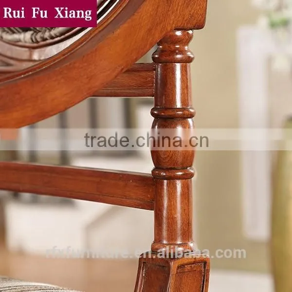 American Country Style Solid Wood Frame Chair With Chenille Fabric Finish for Dining AH-208 photo-4