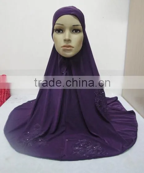 H306 Big Size Muslim Hijab With Flower Prints,islamic Scarf photo-4