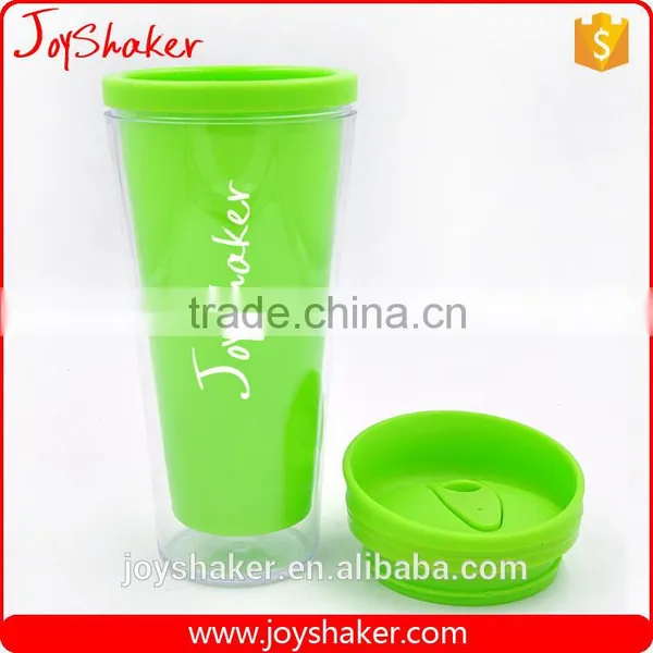 400ml BPA Free Double Wall Plastic Cup With Screw On Lid photo-2