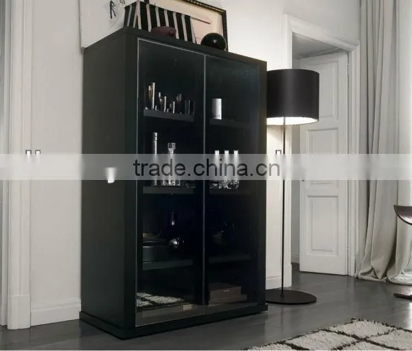 Italian Style Solid Wood With Glass Door Wine Cabinet (SM-D29)