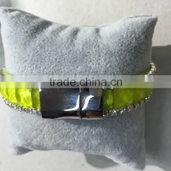 2016 China Top Elegant Woman New Design Shinning Blue Yellow Crystal Band Bracelet photo-2