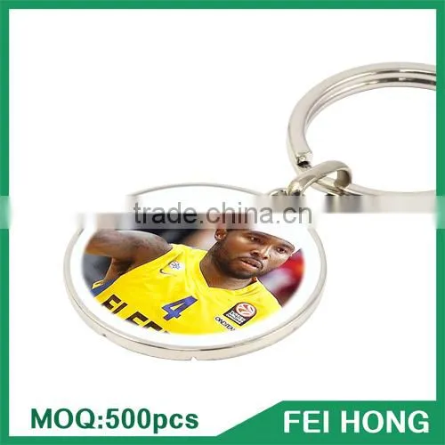 Wholesale Bulk Metal Two Sided American Printed Basketball Team Keychain photo-4