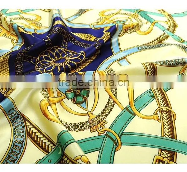 Brand Like Scarf 100% Silk Charmeuse Digital Printed Square Silk Scarves 90x90cm photo-3