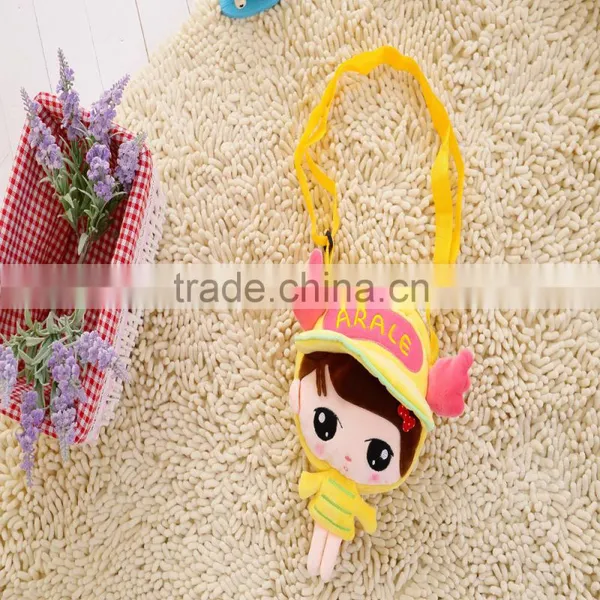 30*20cm Beautiful Customized Blue Plush Angel Girl Doll Satchel With Matched Embroidery Cap photo-5