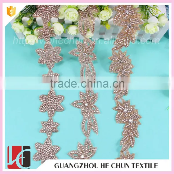 HC-4830-1 Hechun Rhinestone Fashion Beaded Ribbon Trim for Dyeable Cothing photo-3
