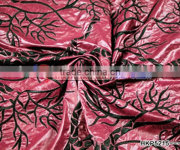 Lace Fabric/black Tree Geometry Plain Embroidery Fabric With Peachblow Basic Fabric From GZ Hongming photo-5