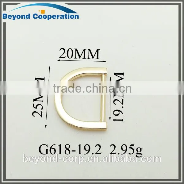 19.2mm real gold plated D ring for handbag