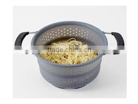 Gray Silicone Collapsible Colander photo-5