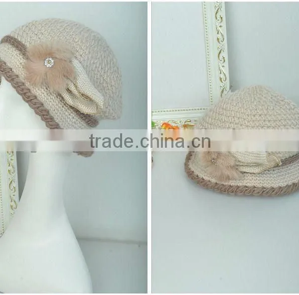 Pattern POM Knitted Hats for Lady
