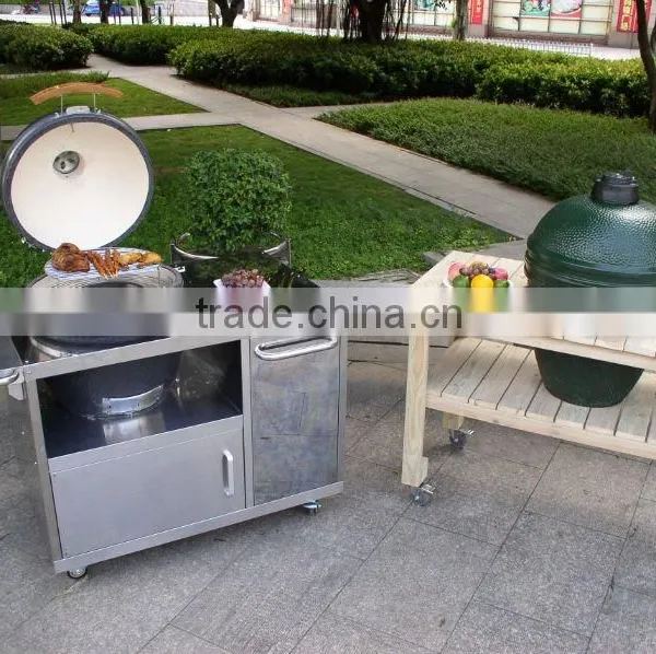 Auplex Outdoor Trolley Stainless Steel Kamado BBQ Table photo-5