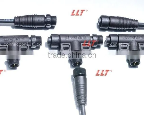 LLT Easy Installable M12 Series T Connector Outdoor Lighting Electrical Tee Connector photo-4