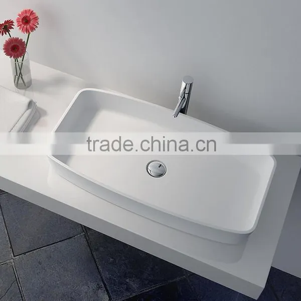 Sanitary Ware China Acrylic Solid Surface Wash Basin, Aritificial Stone Solid Surface Acrylic Wall Hang Wash Basins photo-5
